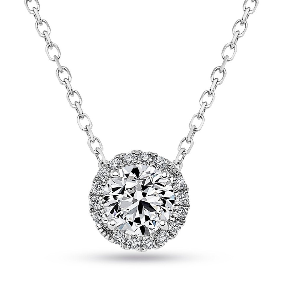 Diamond Halo Pendant (1.00ct) - Dracakis Jewellers Diamond Halo Pendant (1.00ct) - Dracakis Jewellers