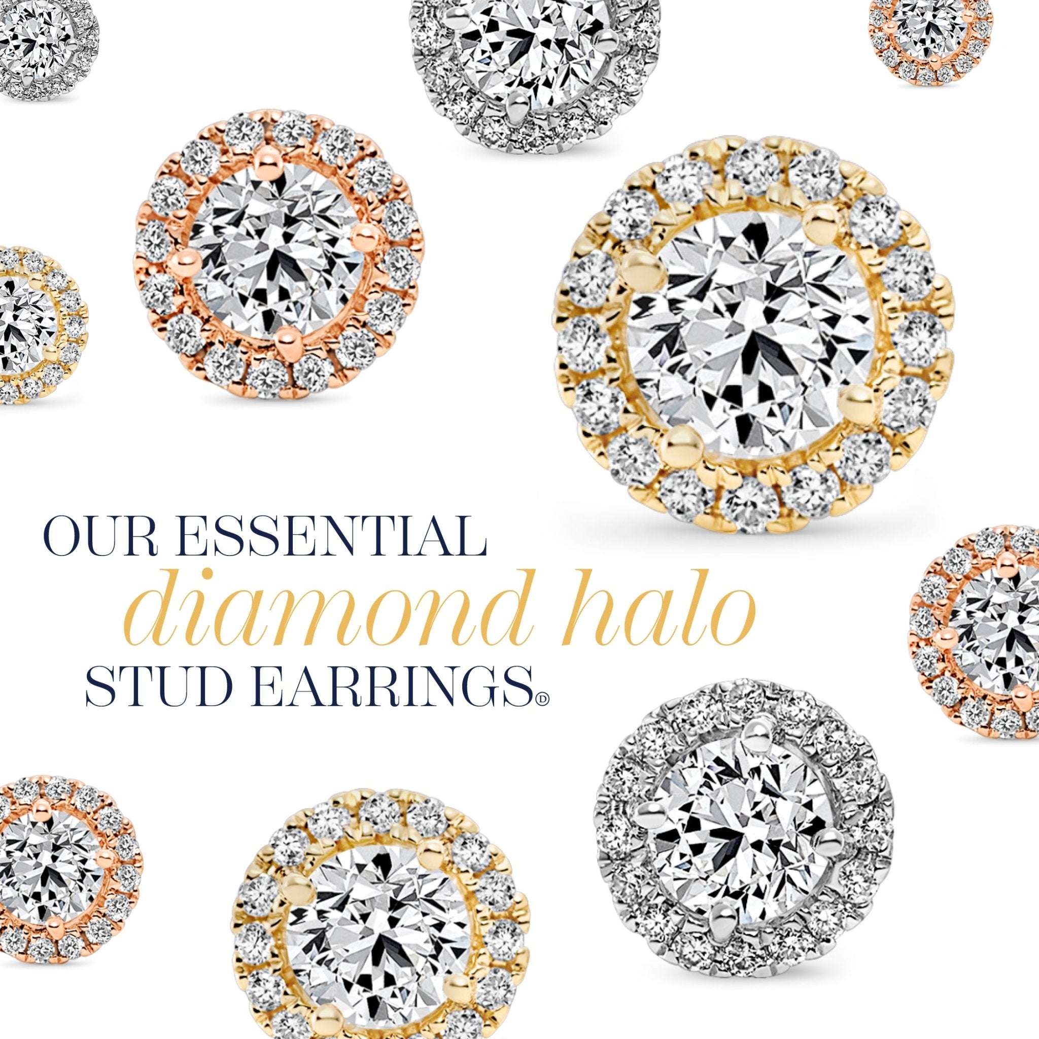 Essential Diamond Halo Earrings (2.00ct) - Dracakis Jewellers Essential Diamond Halo Earrings (2.00ct) - Dracakis Jewellers