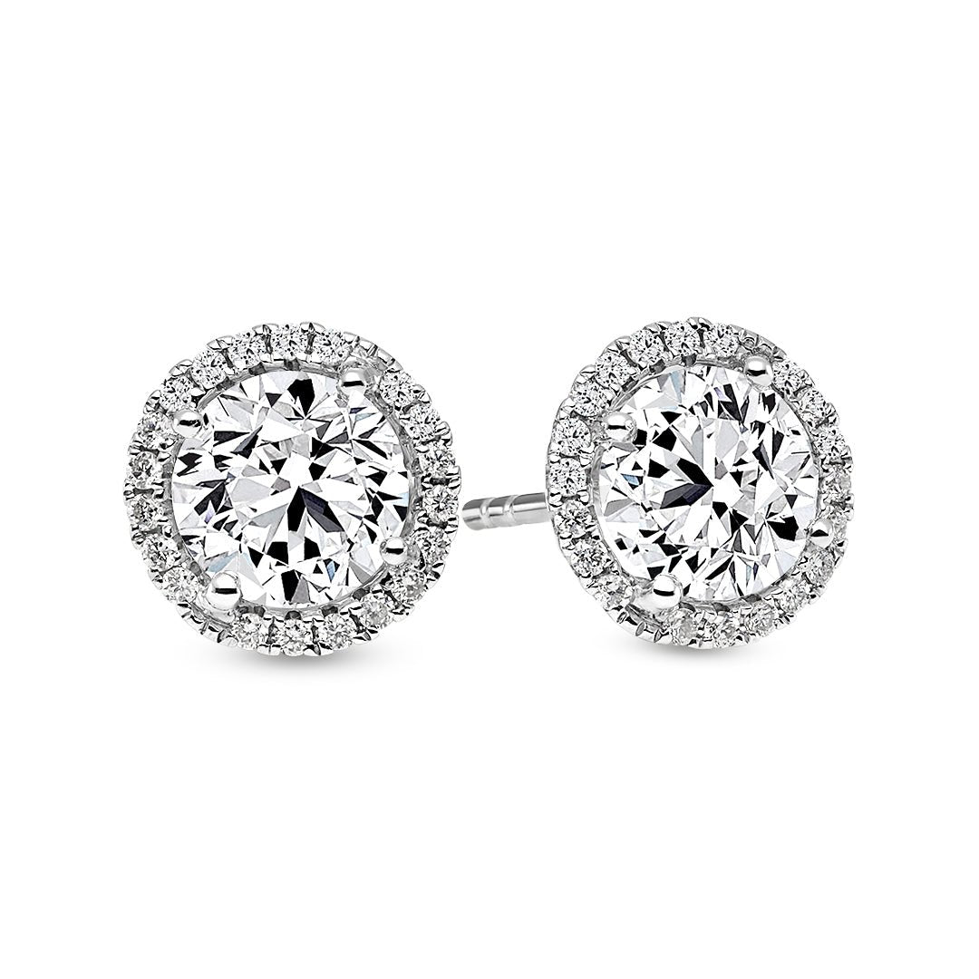 Essential Diamond Halo Earrings (2.00ct) - Dracakis Jewellers Essential Diamond Halo Earrings (2.00ct) - Dracakis Jewellers