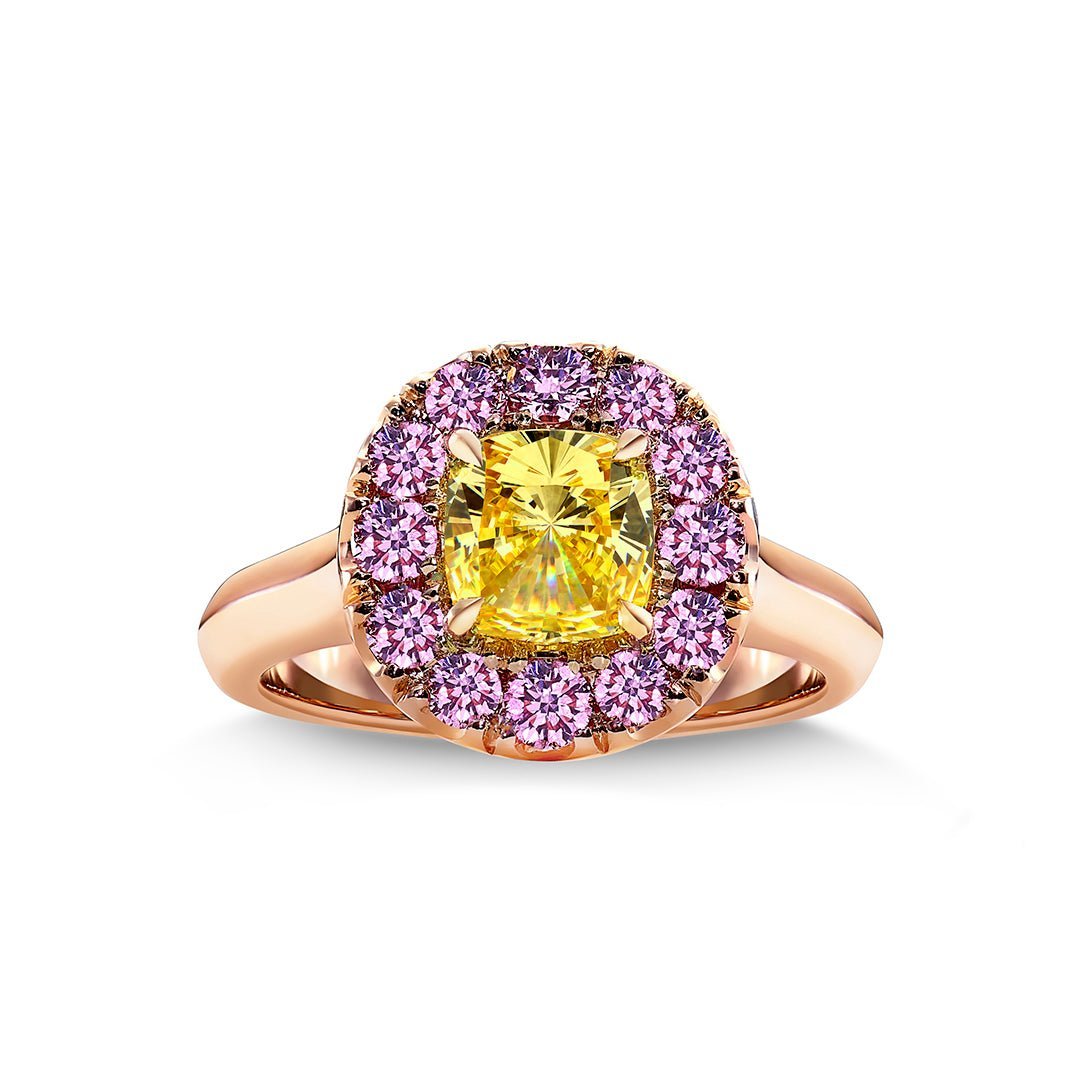 Yellow & Pink Diamond Engagement Ring - Dracakis Jewellers Yellow & Pink Diamond Engagement Ring - Dracakis Jewellers