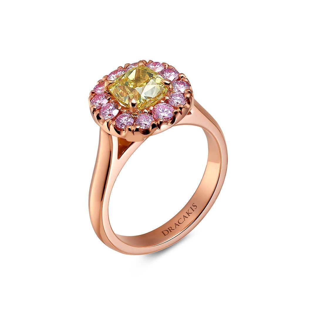 Yellow & Pink Diamond Engagement Ring - Dracakis Jewellers Yellow & Pink Diamond Engagement Ring - Dracakis Jewellers