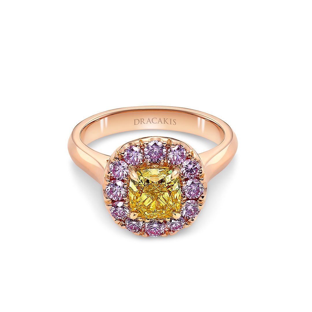 Yellow & Pink Diamond Engagement Ring - Dracakis Jewellers