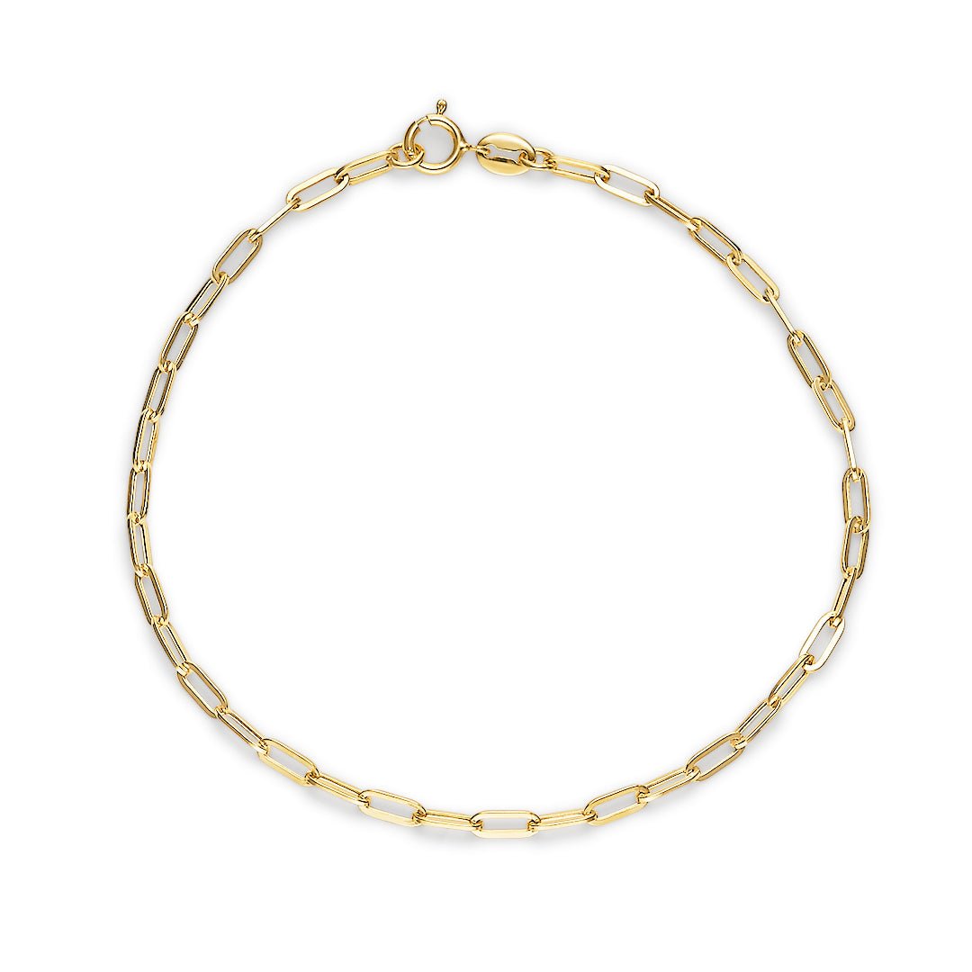 Fine Paperclip Link Gold Bracelet - Dracakis Jewellers Fine Paperclip Link Gold Bracelet - Dracakis Jewellers