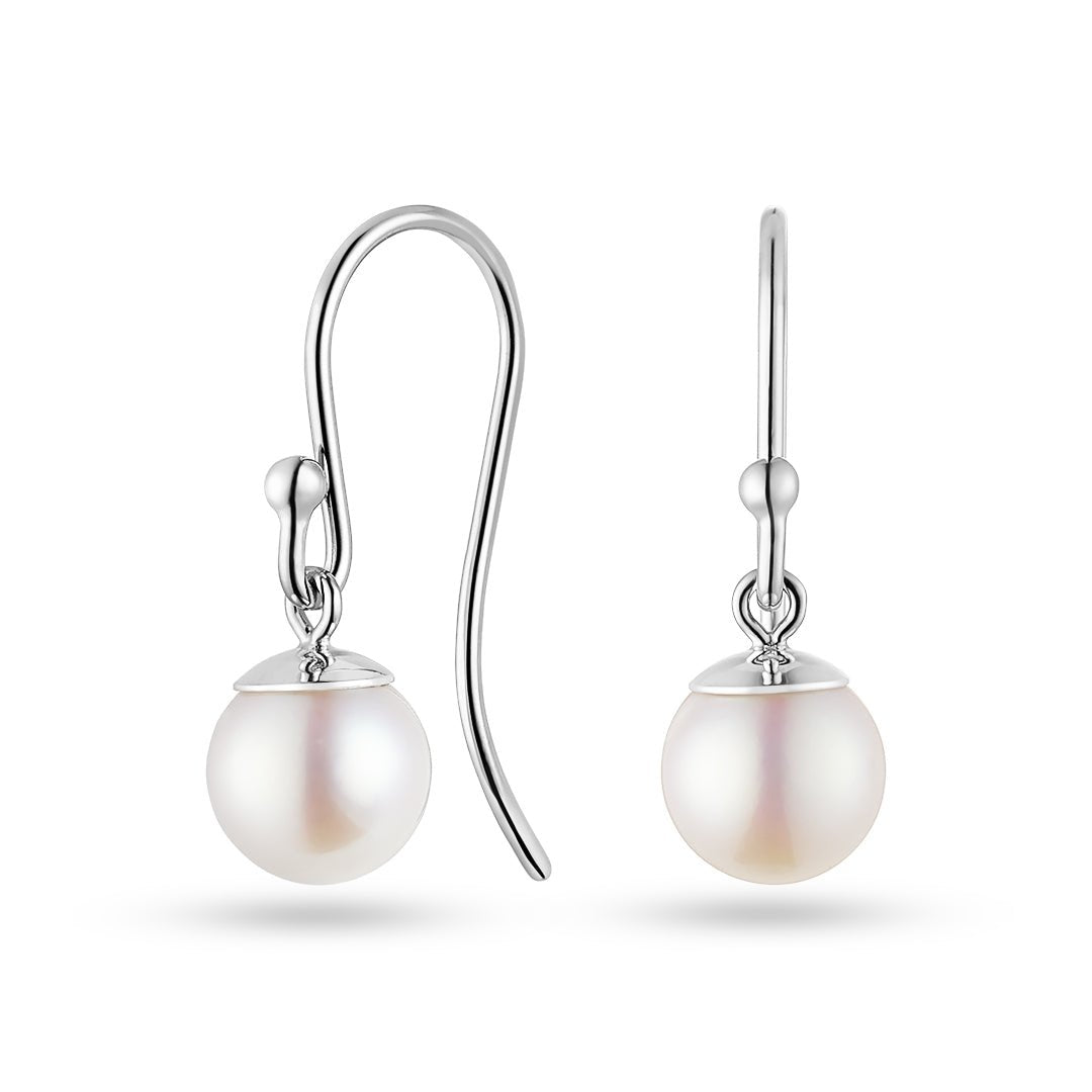 Freshwater Cultured Pearl & Silver Earrings - Dracakis Jewellers Freshwater Cultured Pearl & Silver Earrings - Dracakis Jewellers
