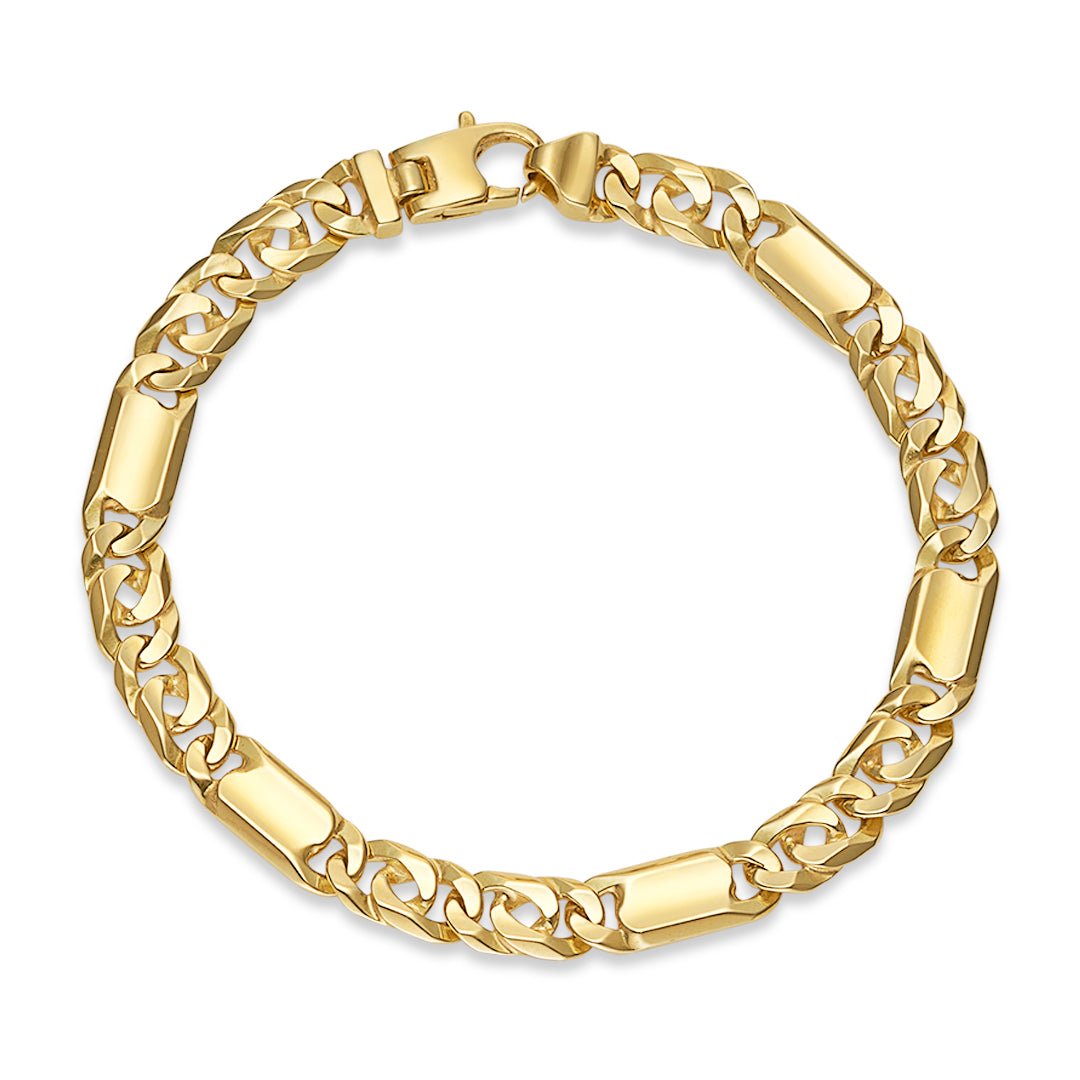 Gold Solid & Open Fish Eye Link Bracelet - Dracakis Jewellers Gold Solid & Open Fish Eye Link Bracelet - Dracakis Jewellers