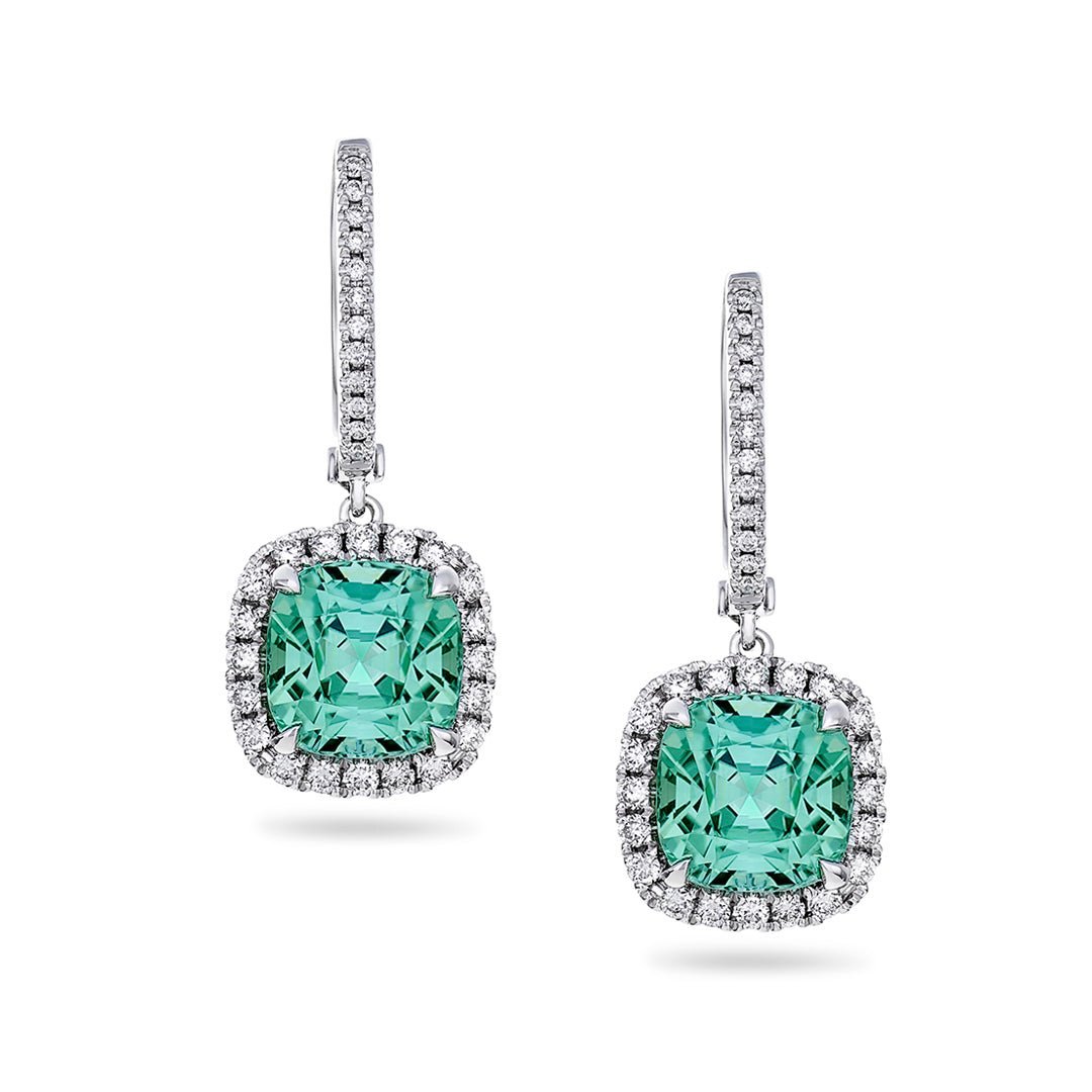 Green Tourmaline & Diamond Earrings - Dracakis Jewellers Green Tourmaline & Diamond Earrings - Dracakis Jewellers