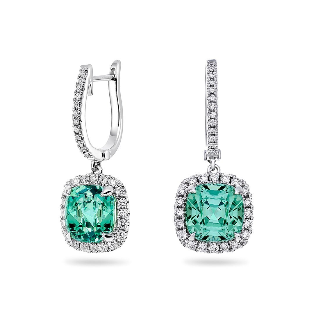 Green Tourmaline & Diamond Earrings - Dracakis Jewellers Green Tourmaline & Diamond Earrings - Dracakis Jewellers