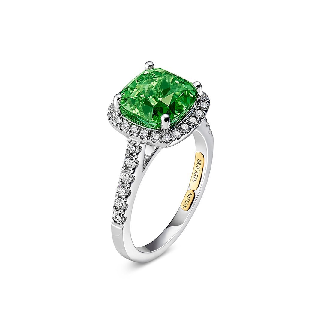 Green Tourmaline & Diamond Ring - Dracakis Jewellers Green Tourmaline & Diamond Ring - Dracakis Jewellers