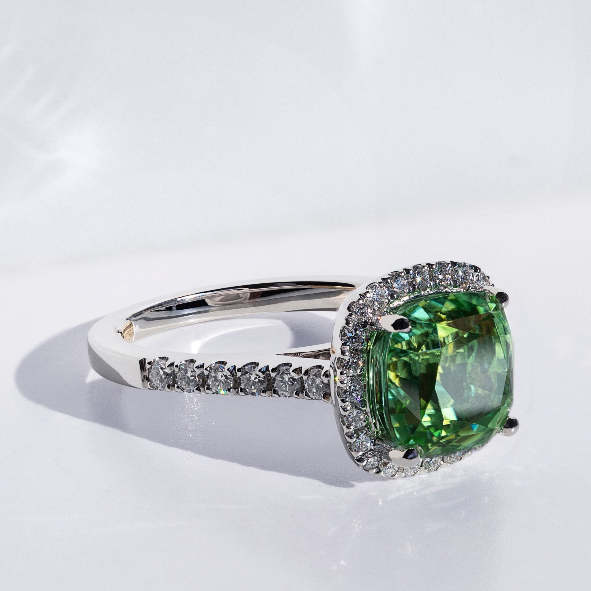 Green Tourmaline & Diamond Ring - Dracakis Jewellers Green Tourmaline & Diamond Ring - Dracakis Jewellers