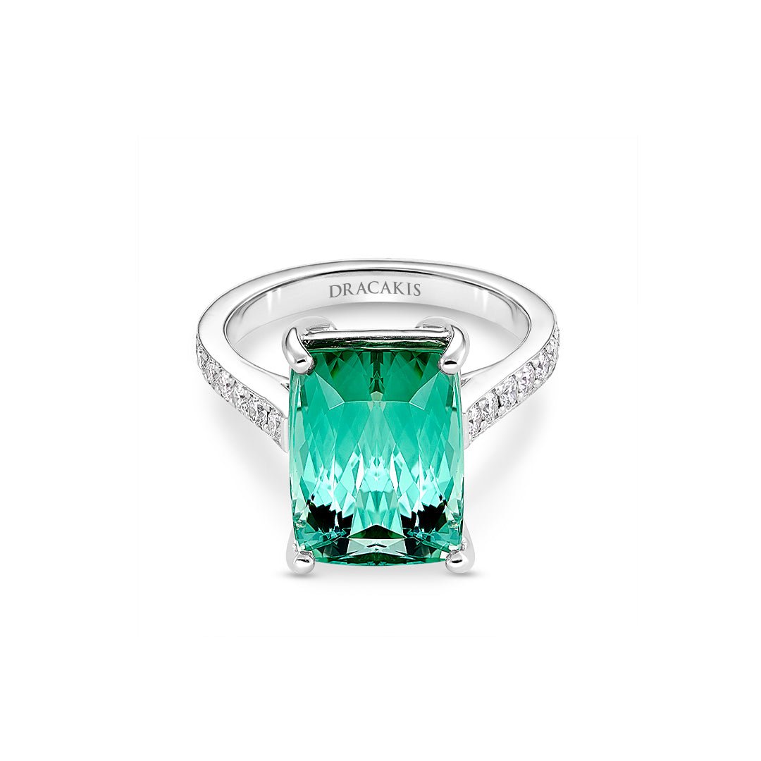 Green Tourmaline & Diamond Ring - Dracakis Jewellers Green Tourmaline & Diamond Ring - Dracakis Jewellers