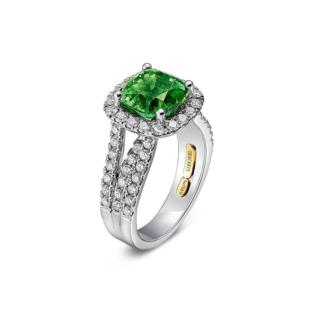 Green Tourmaline & Diamond Ring - Dracakis Jewellers Green Tourmaline & Diamond Ring - Dracakis Jewellers