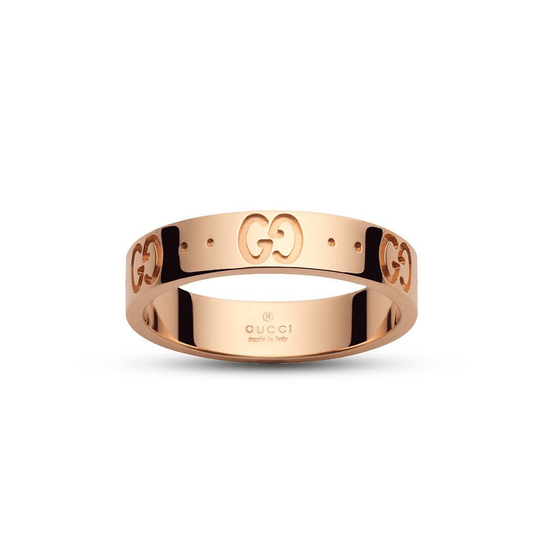 Gucci Icon Band Ring in 18k Rose Gold - Dracakis Jewellers