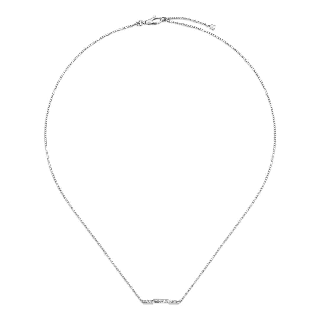 Gucci Link to Love White Gold Necklace with Diamonds - Dracakis Jewellers