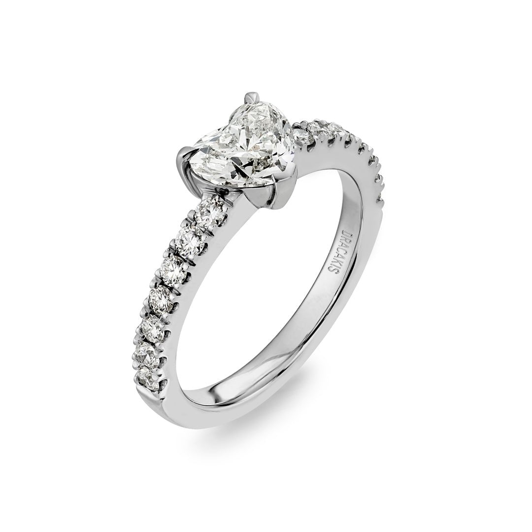 Heart Shaped Diamond Engagement Ring - Dracakis Jewellers Heart Shaped Diamond Engagement Ring - Dracakis Jewellers