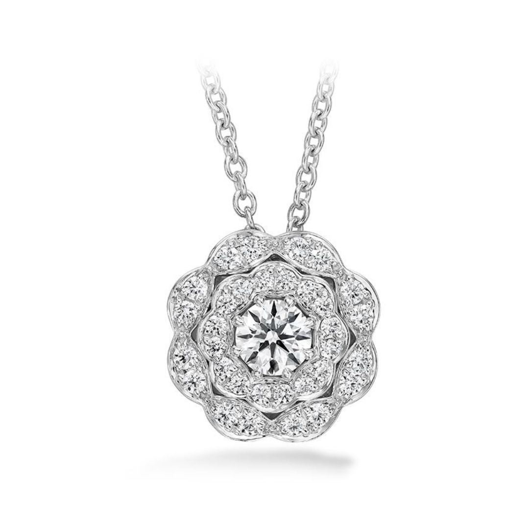 Hearts On Fire Lorelei Double Halo Diamond Pendant - Dracakis Jewellers Hearts On Fire Lorelei Double Halo Diamond Pendant - Dracakis Jewellers