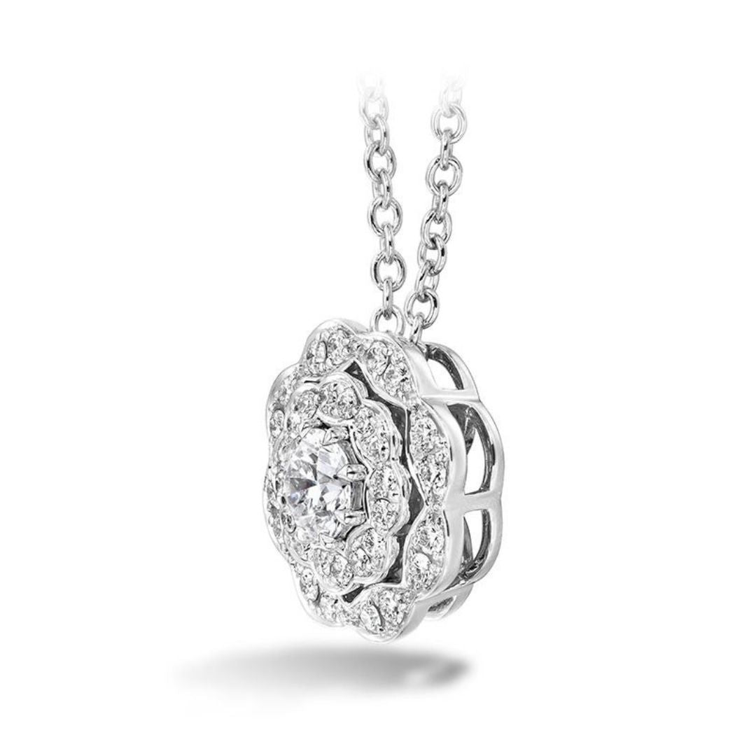 Hearts On Fire Lorelei Double Halo Diamond Pendant - Dracakis Jewellers Hearts On Fire Lorelei Double Halo Diamond Pendant - Dracakis Jewellers