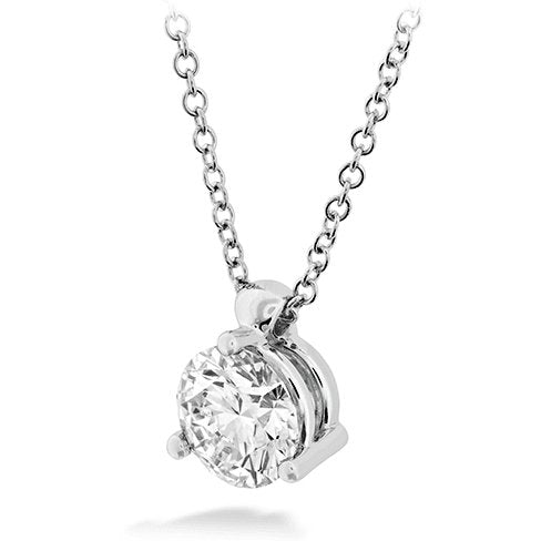 Hearts On Fire Three Prong Solitaire Pendant in White Gold (0.25ct) - Dracakis Jewellers