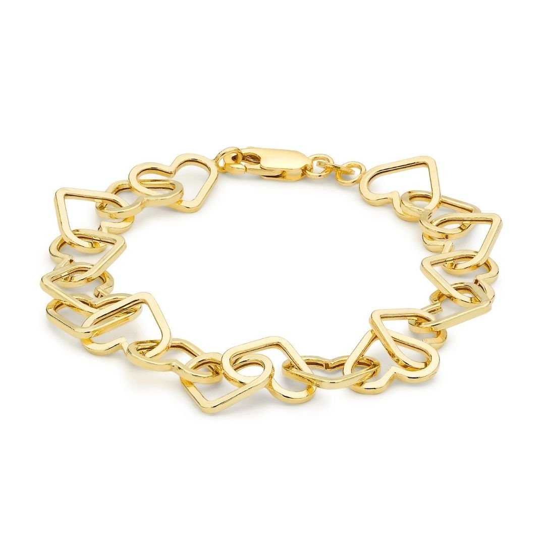 Interlocking Hearts Yellow Gold Bracelet - Dracakis Jewellers Interlocking Hearts Yellow Gold Bracelet - Dracakis Jewellers