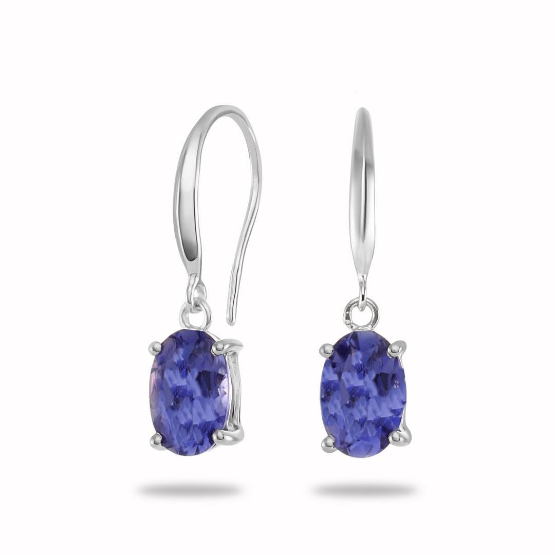 Iolite Drop Earrings (18ct) - Dracakis Jewellers Iolite Drop Earrings (18ct) - Dracakis Jewellers