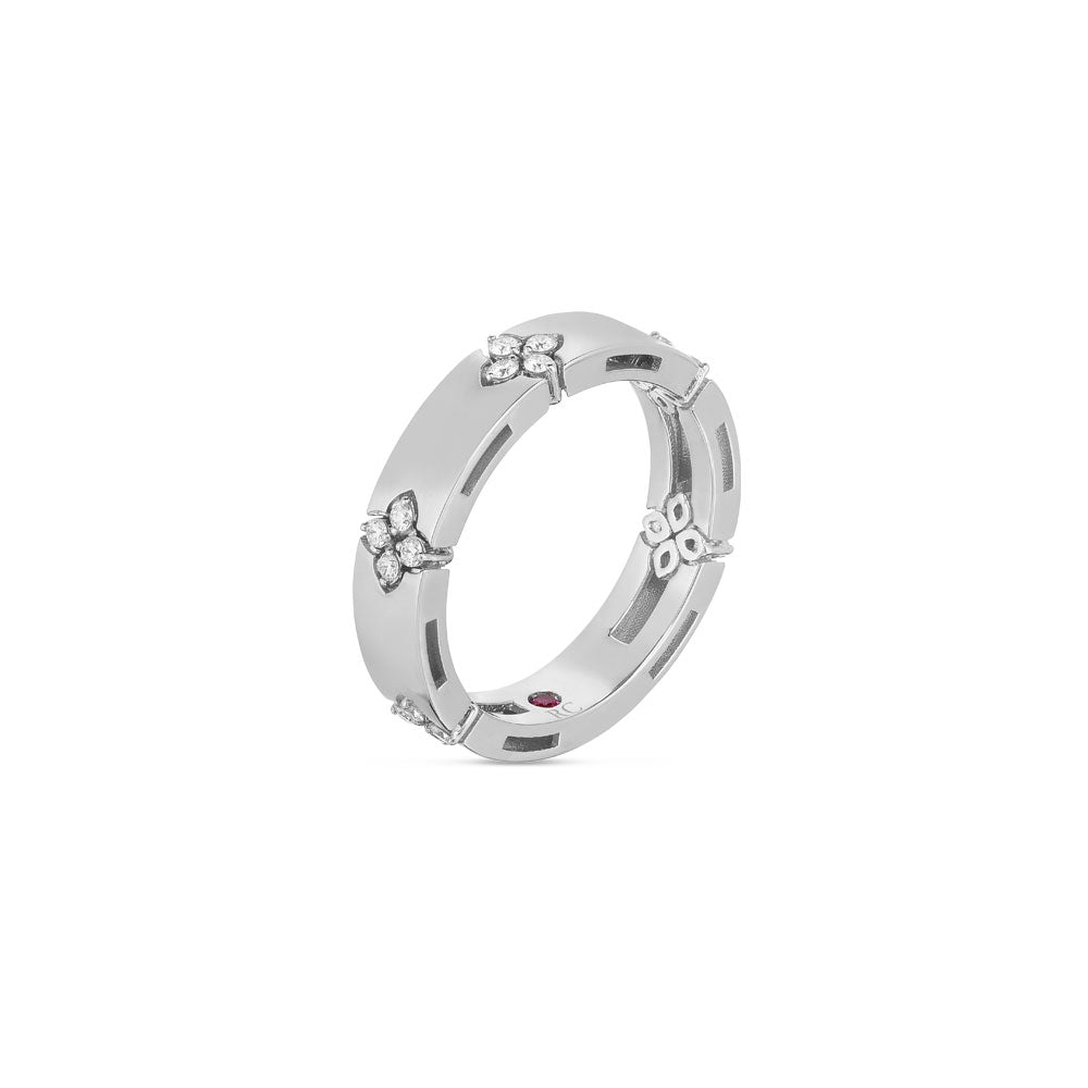 Love in Verona White Gold Ring with Diamonds - 4.50mm - Dracakis Jewellers Love in Verona White Gold Ring with Diamonds - 4.50mm - Dracakis Jewellers