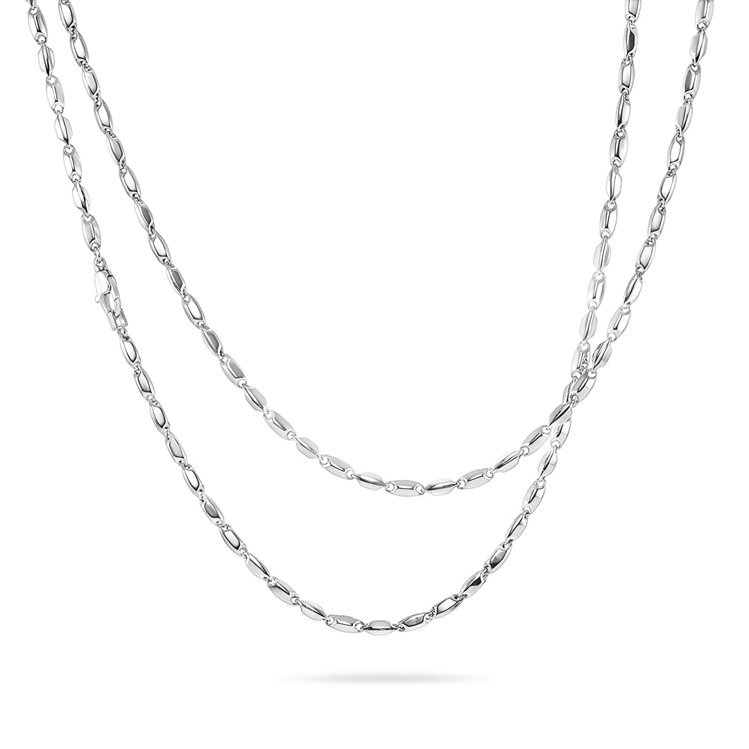 Mens White Gold Necklace (50cm) - Dracakis Jewellers