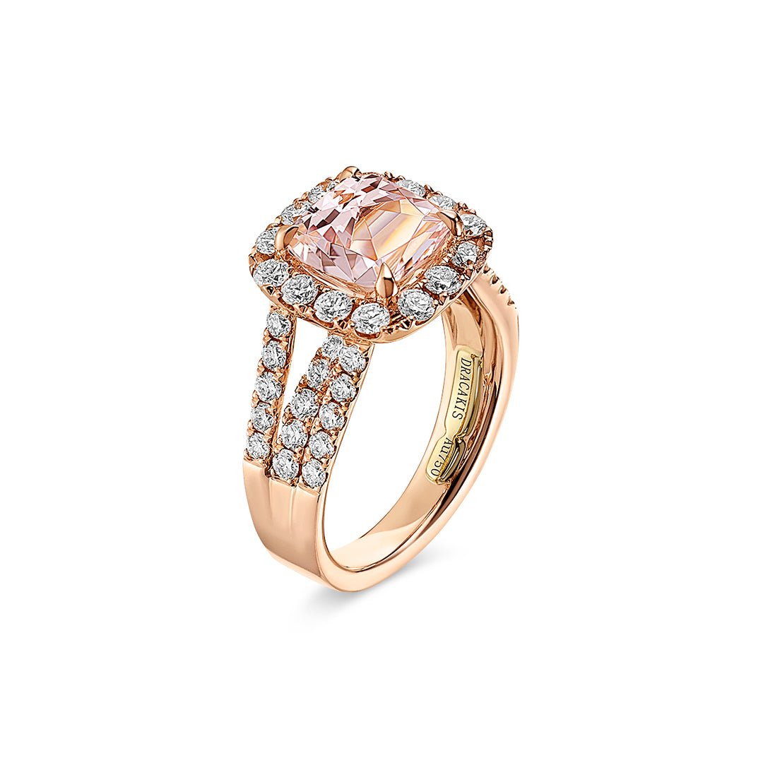Morganite & Diamond Cocktail Ring - Dracakis Jewellers Morganite & Diamond Cocktail Ring - Dracakis Jewellers