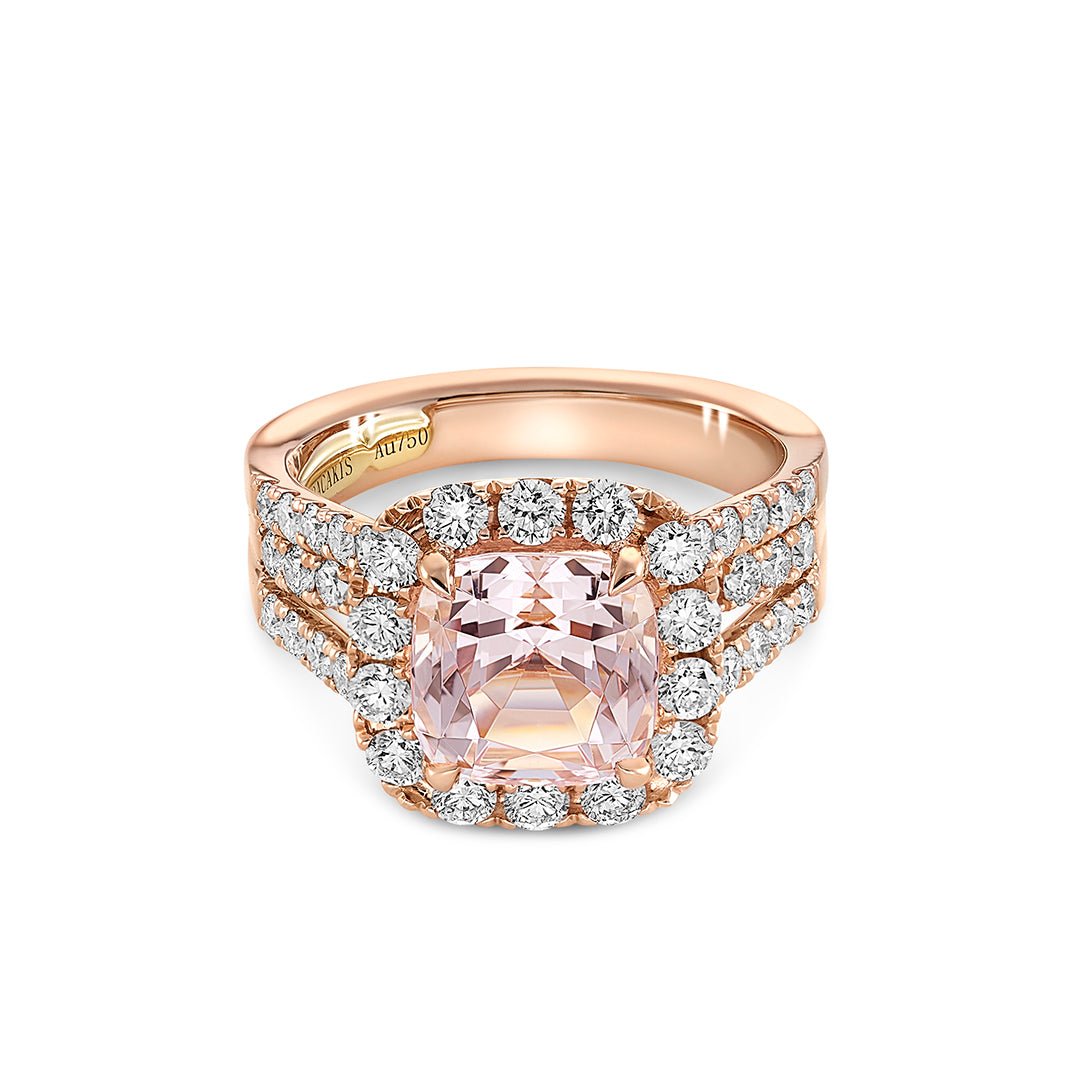 Morganite & Diamond Cocktail Ring - Dracakis Jewellers Morganite & Diamond Cocktail Ring - Dracakis Jewellers