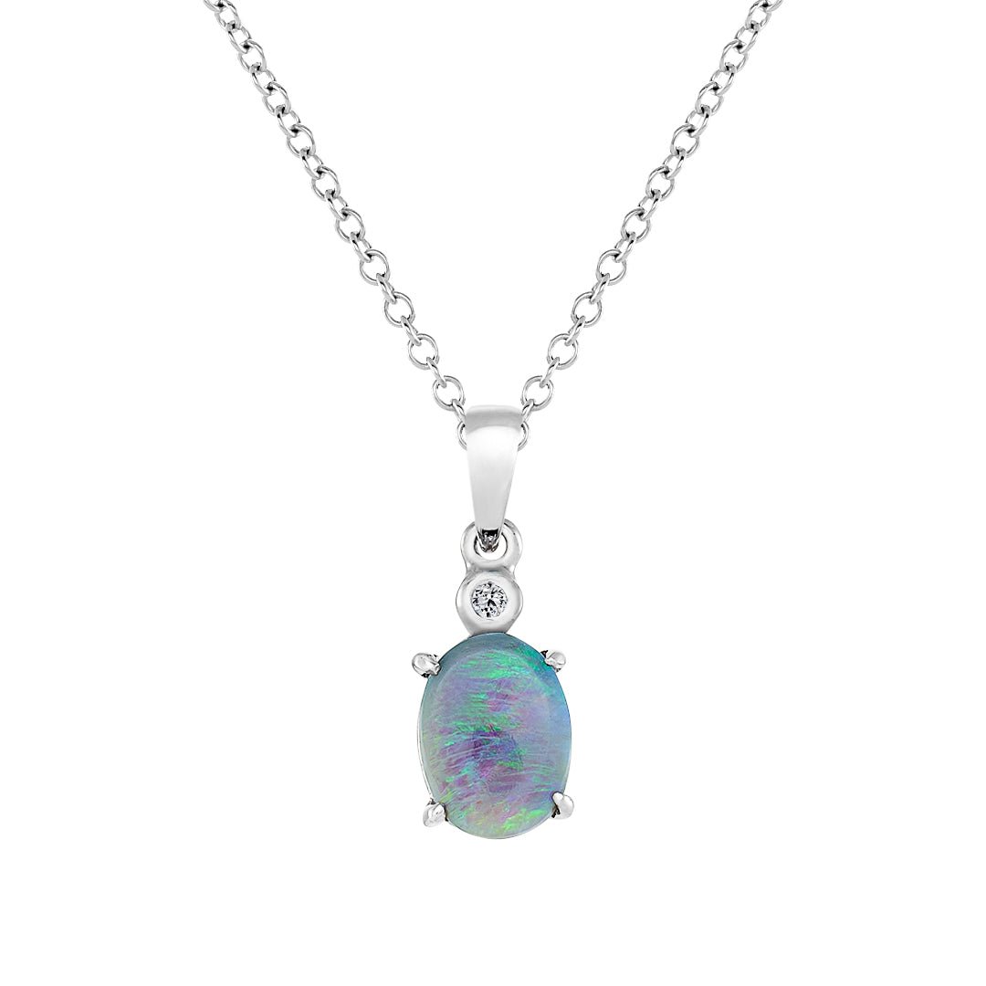 Opal & Diamond Pendant - Dracakis Jewellers Opal & Diamond Pendant - Dracakis Jewellers