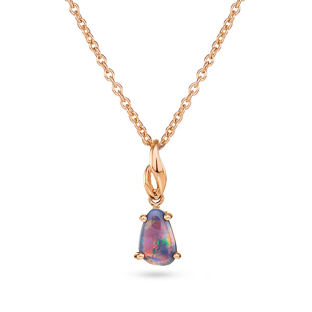 Opal & Rose Gold Pendant - Dracakis Jewellers Opal & Rose Gold Pendant - Dracakis Jewellers