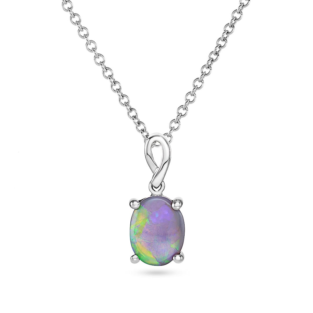 Opal & White Gold Pendant - Dracakis Jewellers Opal & White Gold Pendant - Dracakis Jewellers