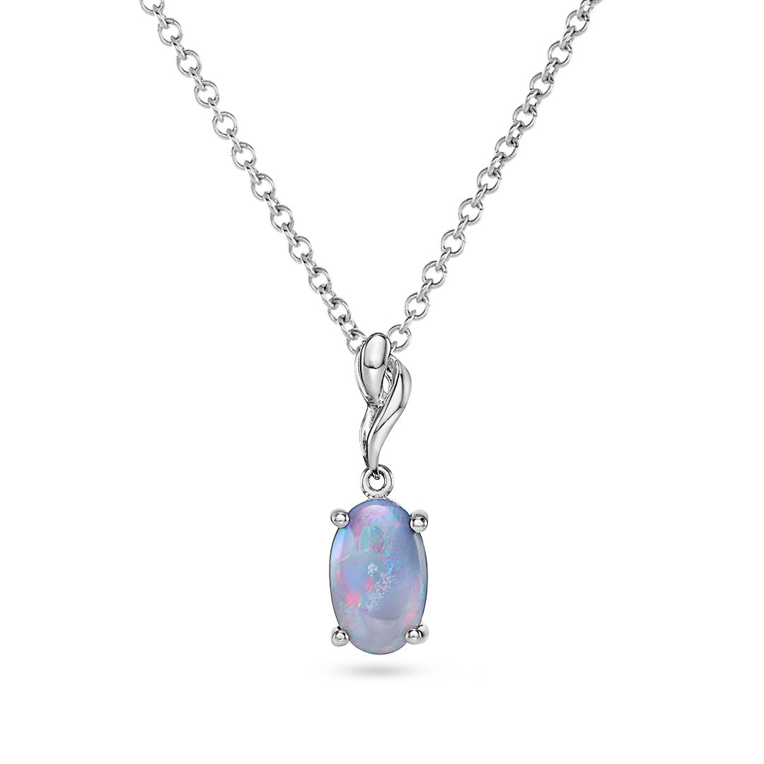 Opal & White Gold Pendant - Dracakis Jewellers Opal & White Gold Pendant - Dracakis Jewellers