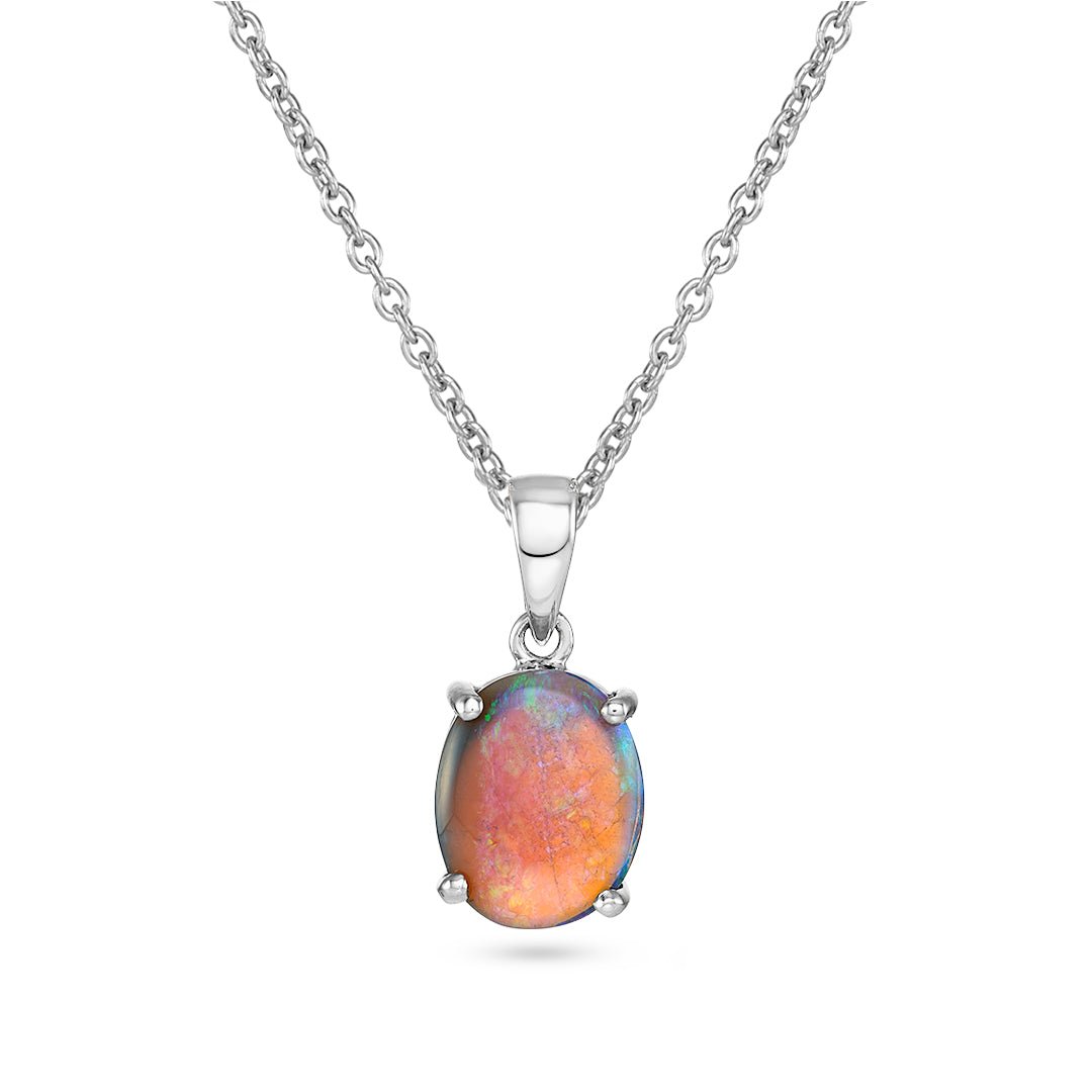 Opal & White Gold Pendant - Dracakis Jewellers Opal & White Gold Pendant - Dracakis Jewellers