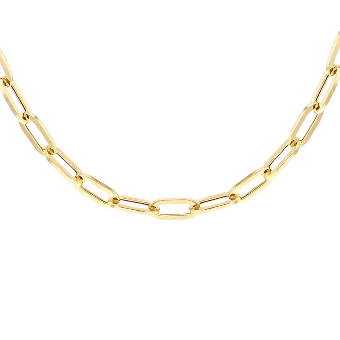 Paperclip Link Gold Necklace - Dracakis Jewellers Paperclip Link Gold Necklace - Dracakis Jewellers