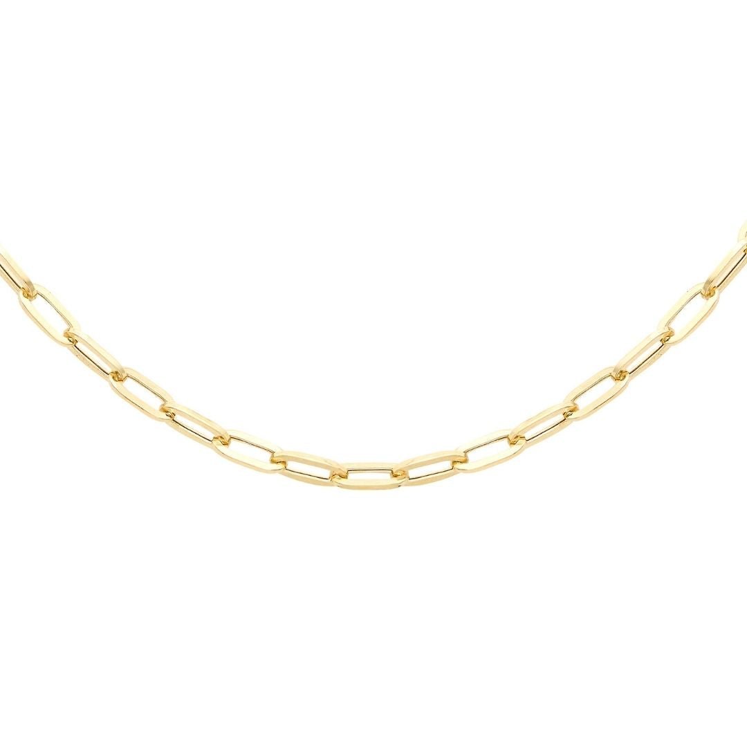 Paperclip Link Yellow Gold Necklace - Dracakis Jewellers Paperclip Link Yellow Gold Necklace - Dracakis Jewellers