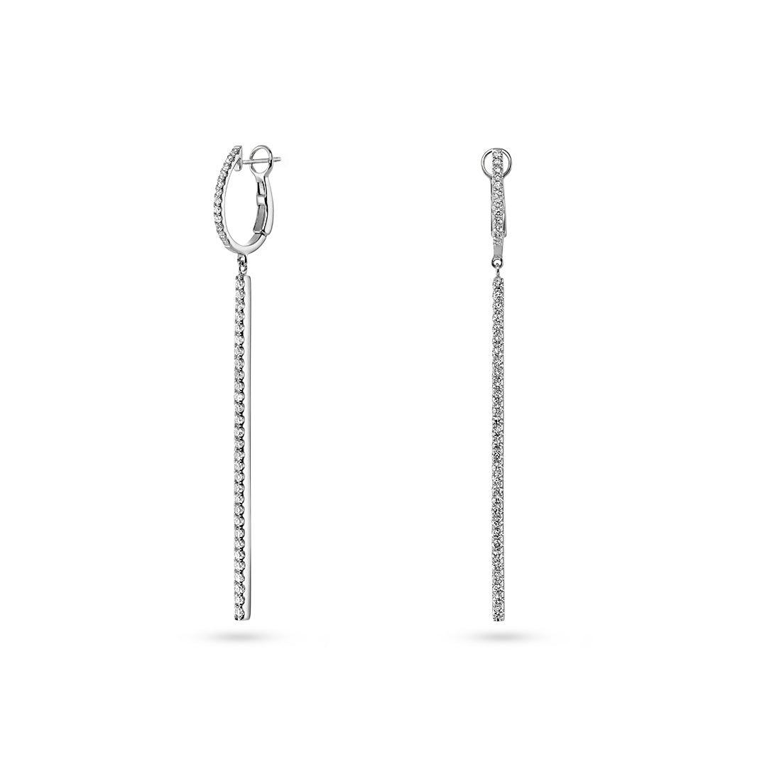 Pave Diamond Bar Drop Earrings - Dracakis Jewellers Pave Diamond Bar Drop Earrings - Dracakis Jewellers