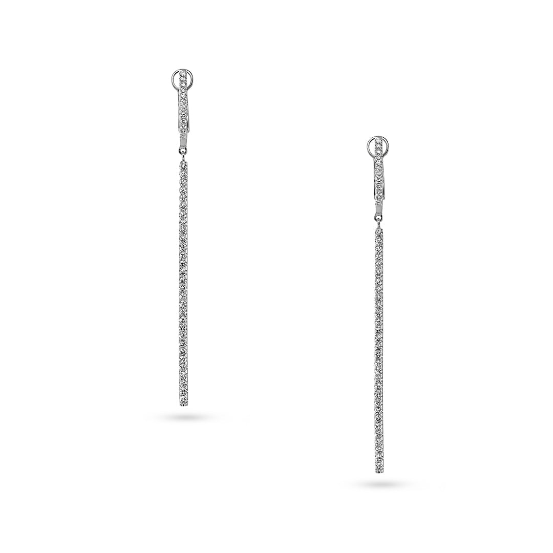 Pave Diamond Bar Drop Earrings - Dracakis Jewellers Pave Diamond Bar Drop Earrings - Dracakis Jewellers