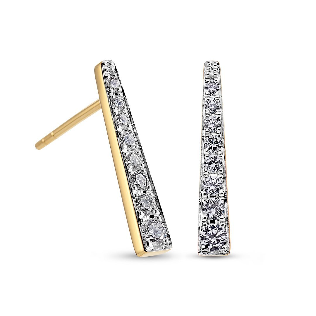 Pavé Diamond Graduated Bar Earrings - Dracakis Jewellers Pavé Diamond Graduated Bar Earrings - Dracakis Jewellers