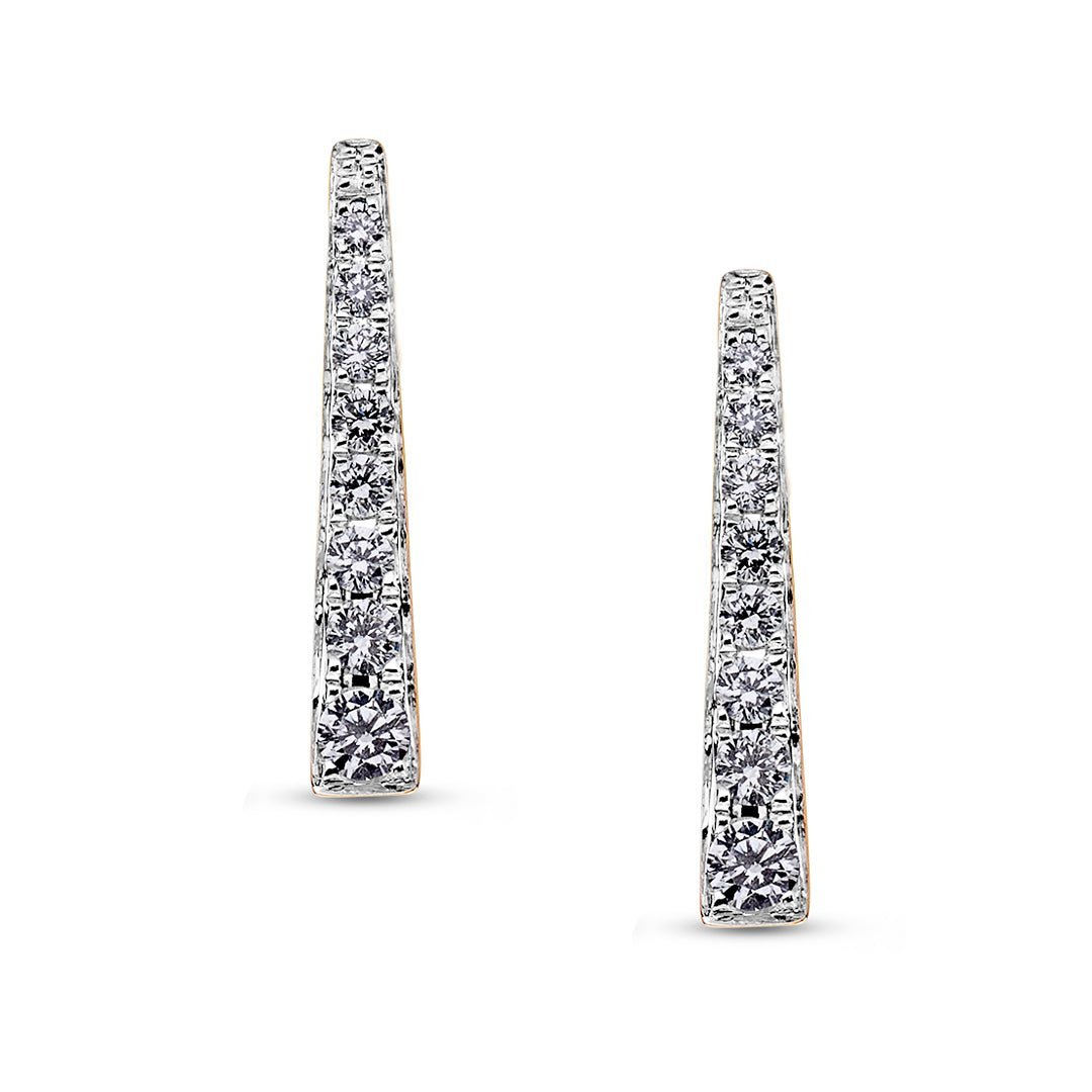 Pavé Diamond Graduated Bar Earrings - Dracakis Jewellers Pavé Diamond Graduated Bar Earrings - Dracakis Jewellers