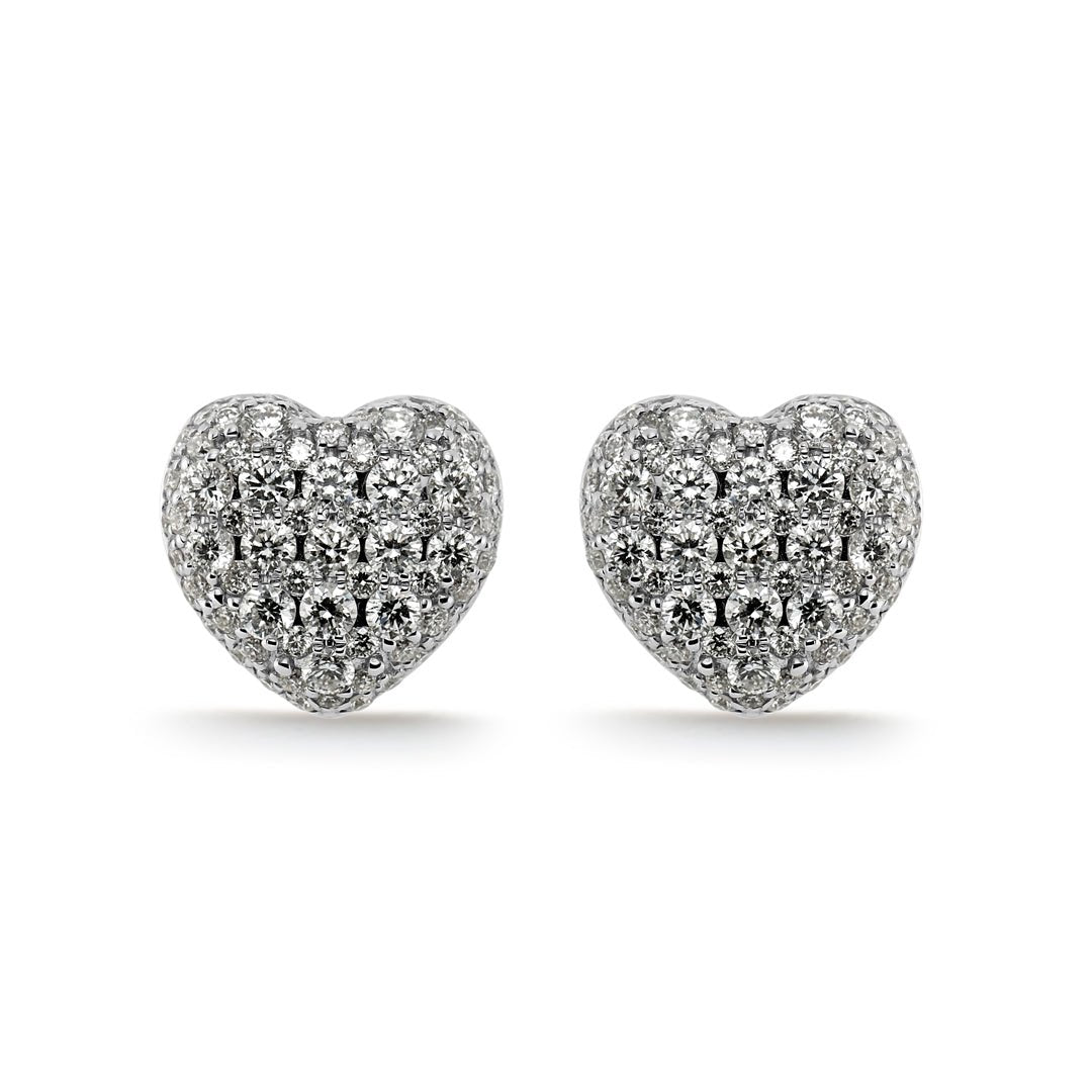 Pavé Diamond Heart Stud Earrings - Dracakis Jewellers Pavé Diamond Heart Stud Earrings - Dracakis Jewellers