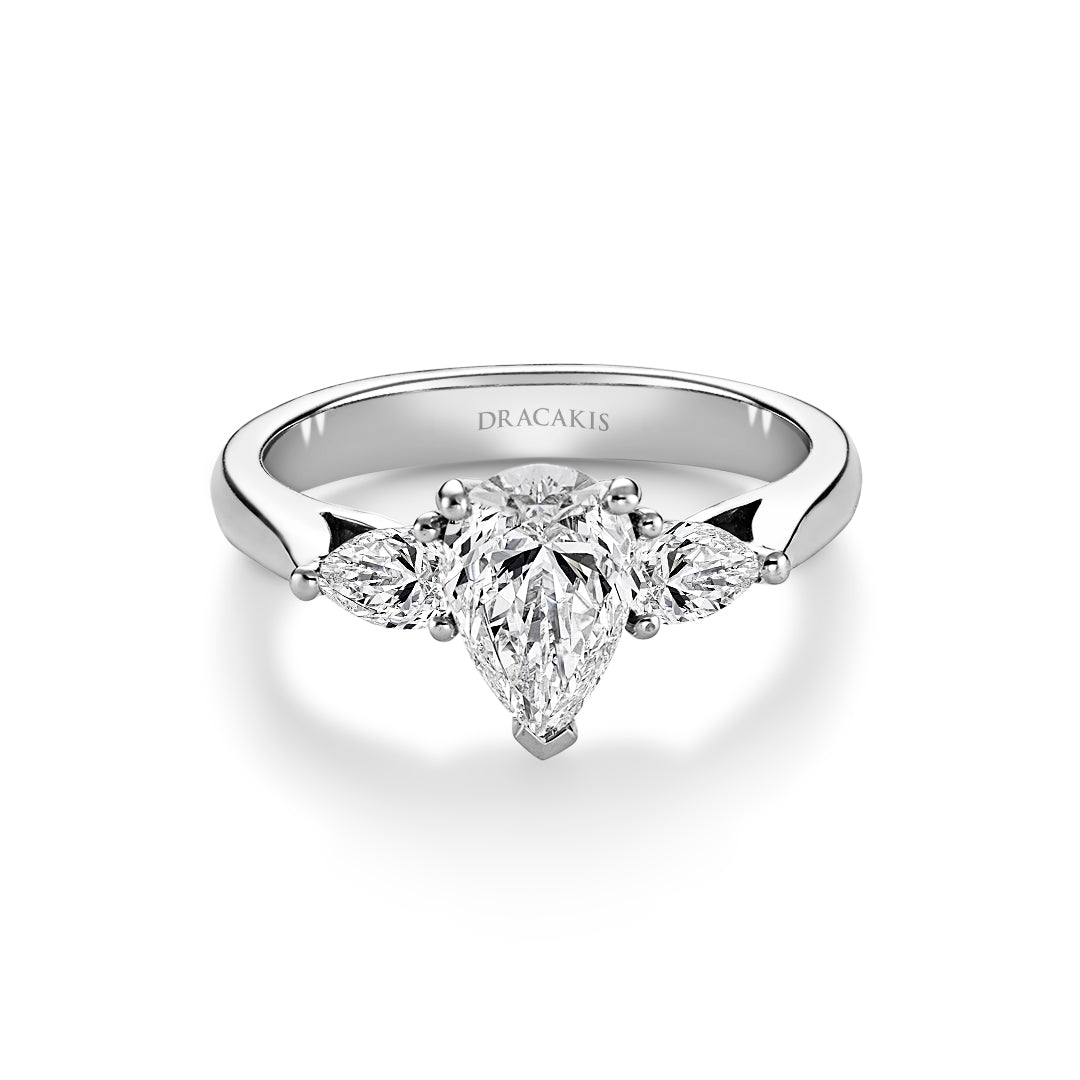 Pear Shape Three Stone Engagement Ring - Dracakis Jewellers Pear Shape Three Stone Engagement Ring - Dracakis Jewellers
