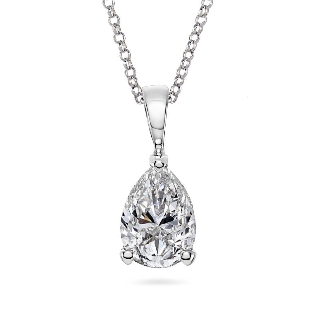 Pear Shaped Diamond Solitaire Pendant - Dracakis Jewellers Pear Shaped Diamond Solitaire Pendant - Dracakis Jewellers