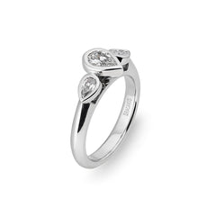 Pear Shaped Three Stone Engagement Ring - Dracakis Jewellers
