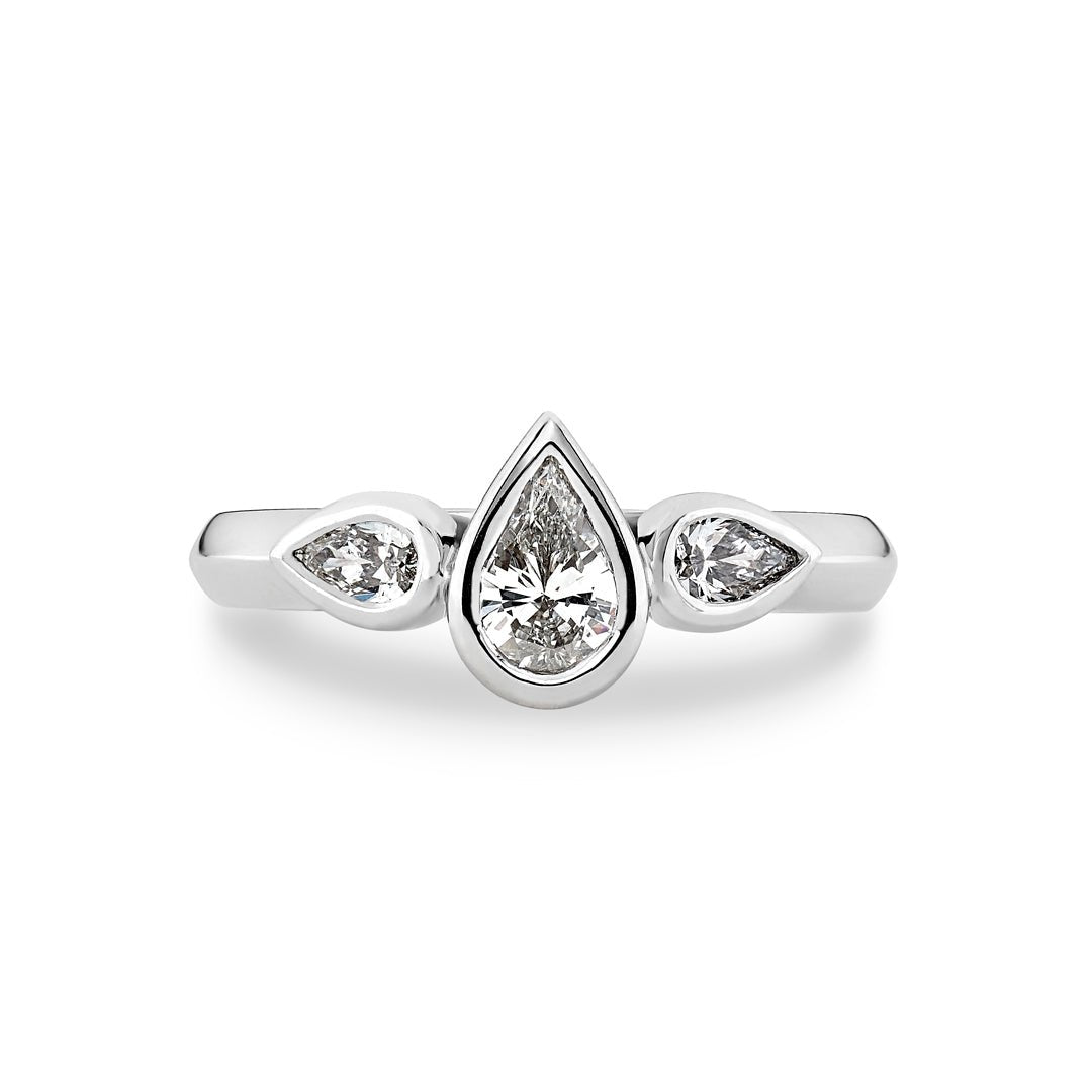 Pear Shaped Three Stone Engagement Ring - Dracakis Jewellers
