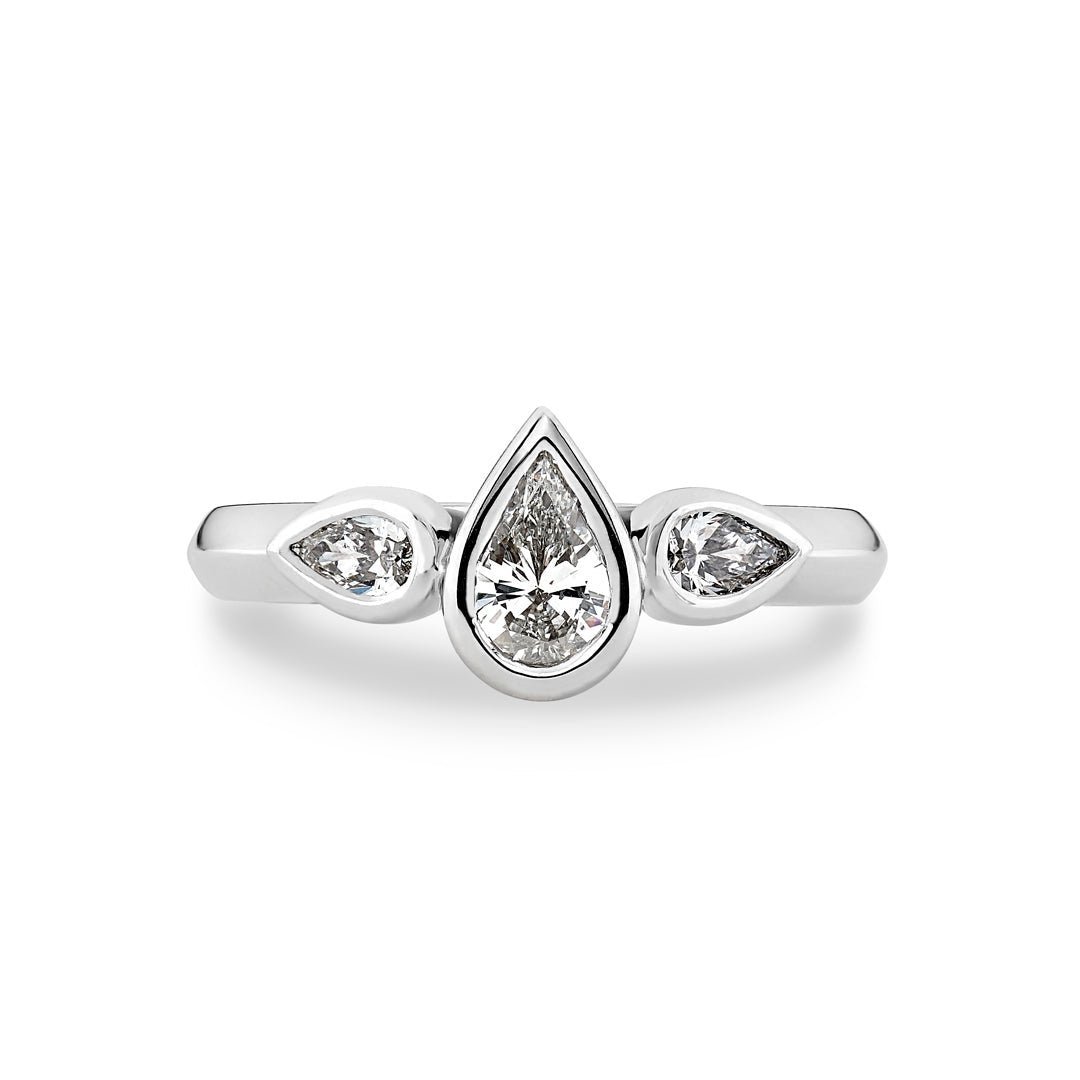Pear Shaped Three Stone Engagement Ring - Dracakis Jewellers Pear Shaped Three Stone Engagement Ring - Dracakis Jewellers
