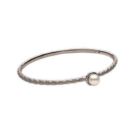 Pearl & Silver Bangle - Dracakis Jewellers