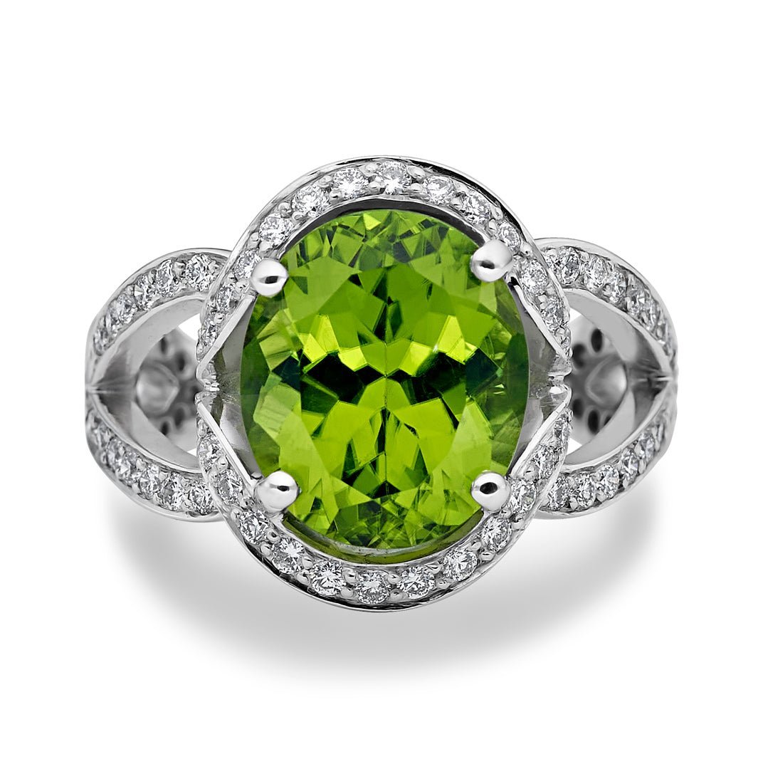 Peridot & Pavé Diamond Ring - Dracakis Jewellers Peridot & Pavé Diamond Ring - Dracakis Jewellers