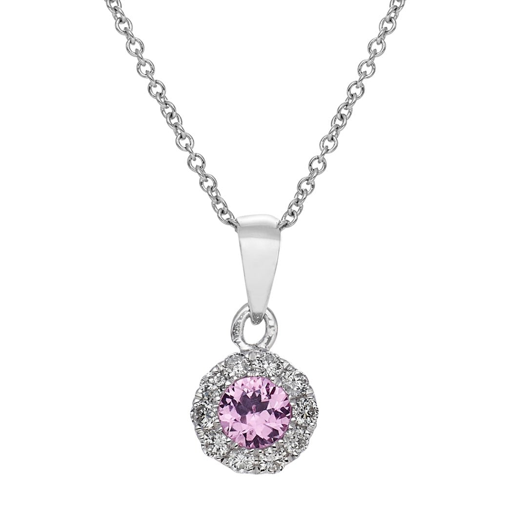 Pink Sapphire & Diamond Pendant - Dracakis Jewellers Pink Sapphire & Diamond Pendant - Dracakis Jewellers