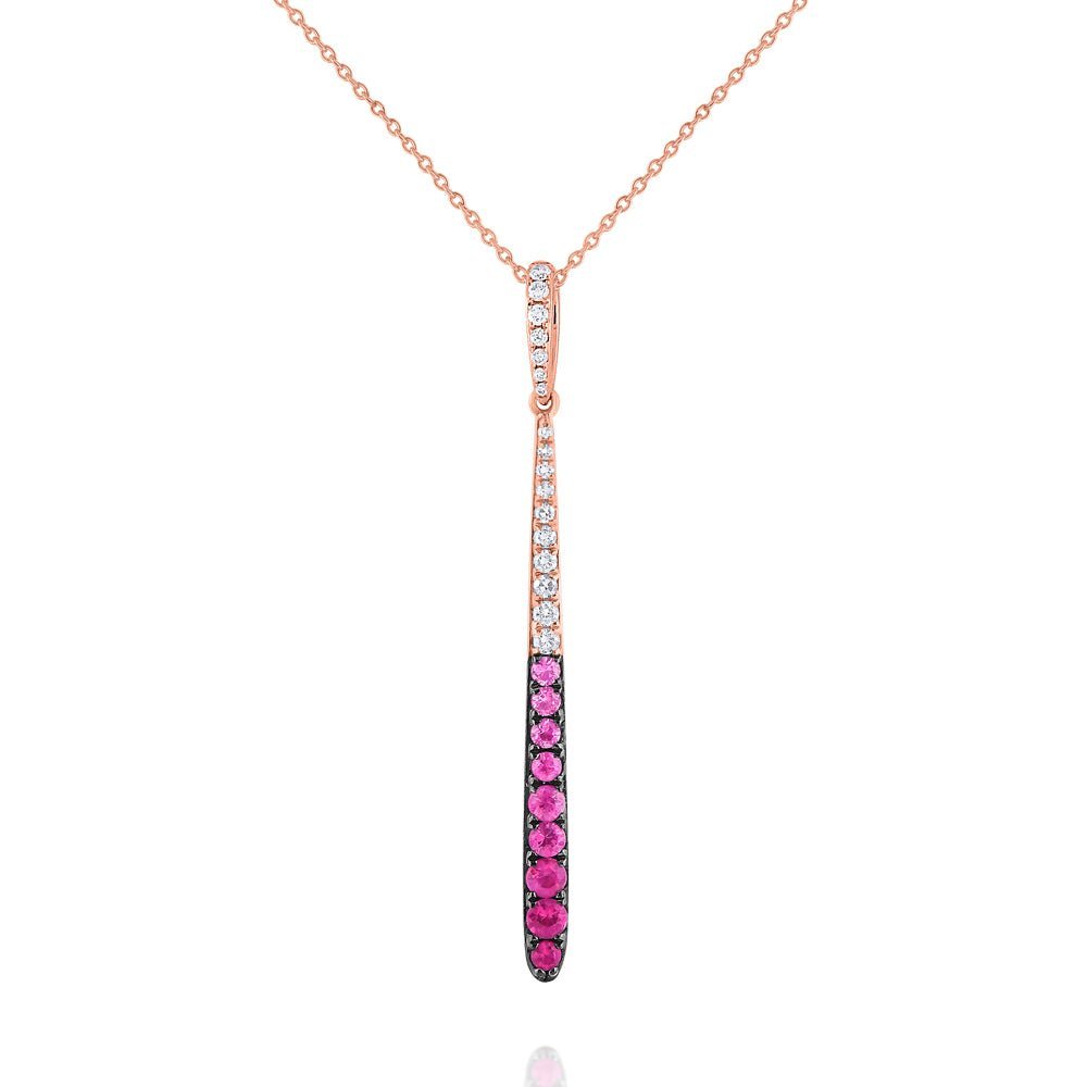 Pink Sapphire & Diamond Ombré Pendant - Dracakis Jewellers Pink Sapphire & Diamond Ombré Pendant - Dracakis Jewellers