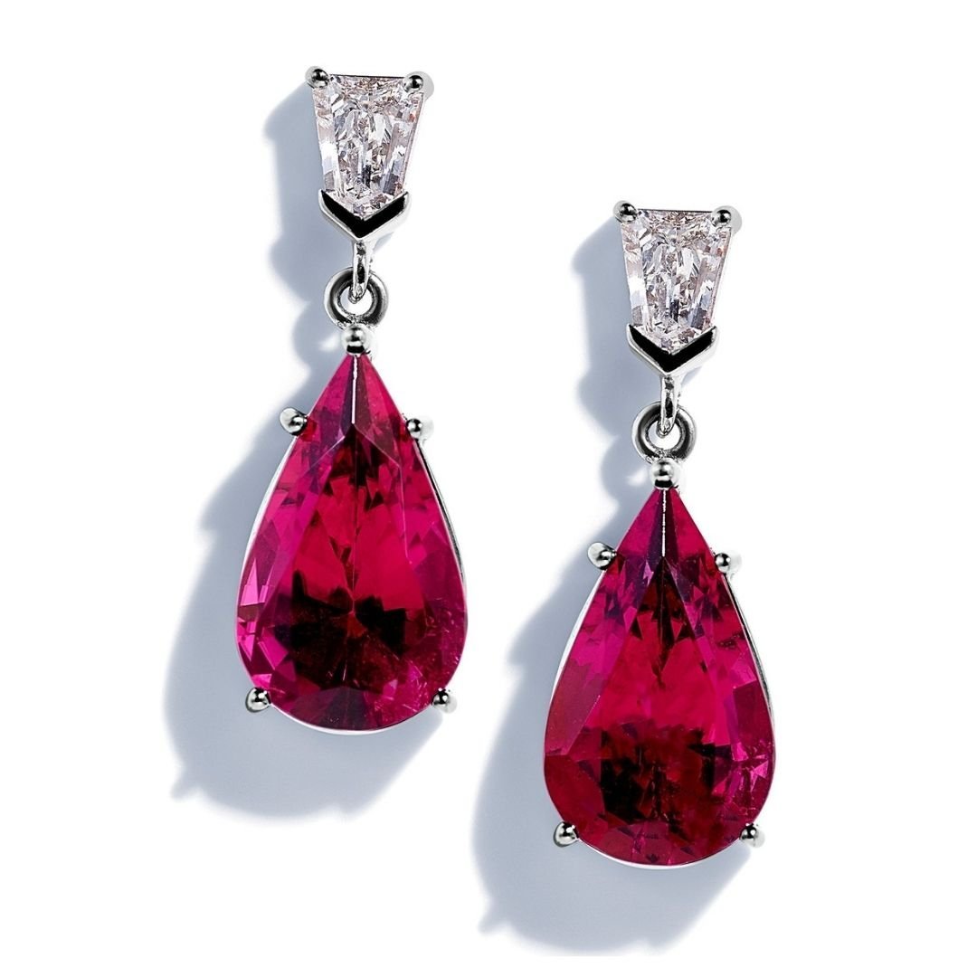 Pink Tourmaline & Diamond Earrings - Dracakis Jewellers