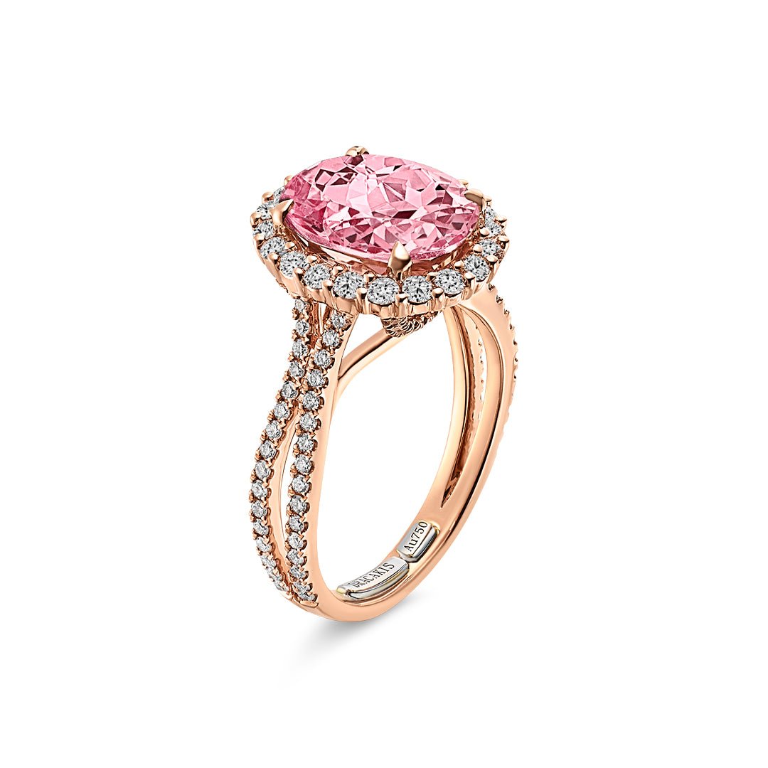 Pink Tourmaline & Diamond Ring - Dracakis Jewellers Pink Tourmaline & Diamond Ring - Dracakis Jewellers